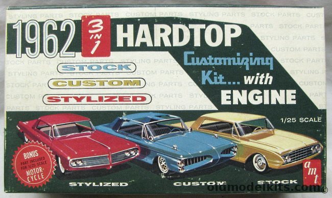 AMT 1/25 1962 Chevrolet Impala 2 Door Hardtop - 3 in 1 Kit, S722-200 plastic model kit